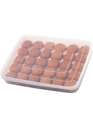 Szsrcywd Egg tray for refrigerator,egg storage box,30 egg containers deviled egg tray with lid,plastic fridge egg holder storage box
