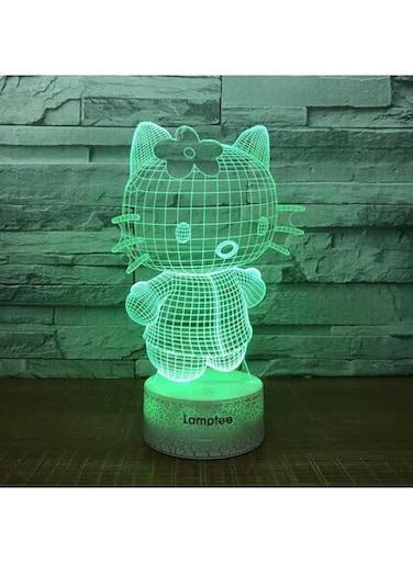 bpa 3D Illusion Led Night Light Lamp Cute Hello Kitty Baby Nursery Room Nightlight Kids Childrens Bedroom Decoration Gift 3d Lamp