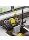 Sink Caddy Sponge Holder with Auto Drain Tray Kitchen Sink Organizer and Storage Rack for Dish Soap Dispenser Brush Scrubbers and Towel stand