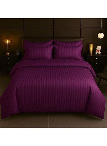 6-Piece Duvet Cover Set &acirc;&euro;&ldquo; Includes 1 Duvet Cover, 1 Fitted Sheet &amp; 4 Pillowcases &acirc;&euro;&ldquo; King/Queen/Single Sizes, Color Purple