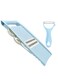 Vegetable Slicer, Multi-Blade Potato Chip Cutter &amp; Shredder Set with Peeler, Blue, for Small Kitchen Tasks