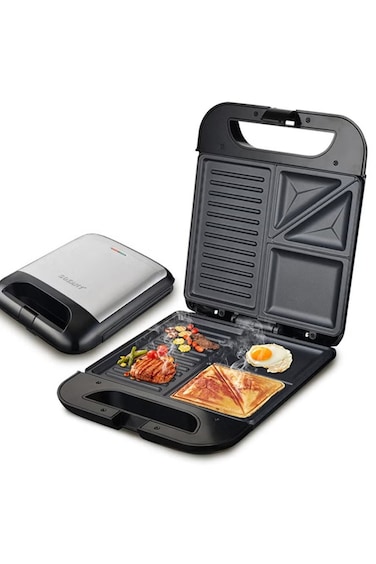 4 Slice Grill Maker &ndash; Stainless Steel Sandwich Maker with Overheat Protection 1400W SK-08127