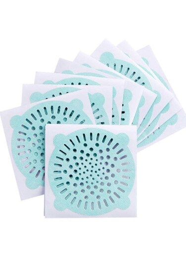 seven 10 pcs Disposable Shower Drain Strainer Hair Trap Hair Catcher Sticker - Keep Your Drain Clear and Clean, Perfect for Bathroom and Kitchen!