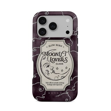 جراب Burga المميز لهاتف iPhone 17 Pro Max بتصميم Moonlit Lovers، متوافق مع غطاء صلب مزدوج الطبقات مع حماية من السيليكون - غطاء مقاوم للخدوش والصدمات