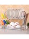 Stainless Steel 2-layer Dish Drainer Drying Rack Kitchen Storage