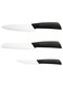 3-Piece Ceramic Knife Set, Black (Chef, Utility &amp; Paring)