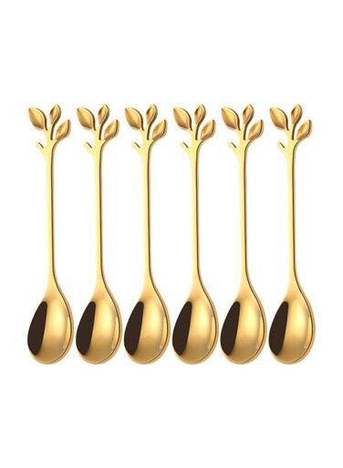 Stainless Steel Coffee Spoon Set Gold 4.72inch