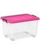 Cosmoplast 55L Clear Plastic Storage Box With Wheels &amp; Lockable Lid