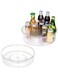 Puricon 2 Pack Lazy Susan Turntable Organizer (1 Large with Divider and 1 Medium), Clear Plastic Round 360&deg;Rotating Storage Container Bins for Cabinet Kitchen Pantry Countertop Fridge Bathroom