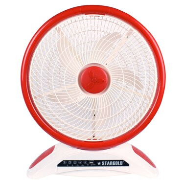 STARGOLD 14 Inch Rechargeable Table Fan With Remote Control And SMD LED Light, 3 Speed 40W Copper Motor For Home Office Bedroom, SG-4048