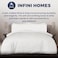 Infini Homes Microfiber Duvet   Double Size   White   Soft, Lightweight, and Luxurious   Stripe Pattern Design   200x200 cm