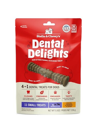 Stella &amp; Chewy's Dental Delights with Freeze-Dried Chicken - Small Dental Treats for Dogs, 5.5 Ounce Bag