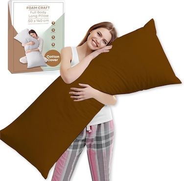 CRAFT&Acirc;&reg; Full Body Long Pillow with Cotton Cover - Mocha, 50 x 140 cm