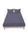 Smart Fitted Bed Sheet Striped Cotton Bedsheet with Pillow Cover Dark Gray
