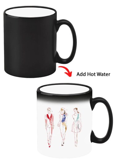 Color Changing Heat Sensitive Ceramic Mug, Image Revealed When HOT Liquid is Added! Fashion white