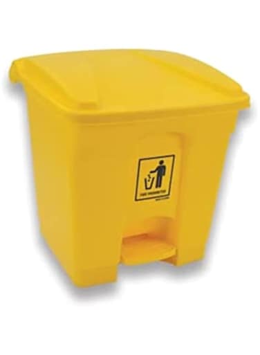 Lacot 30 Ltr Plastic Garbage Bin with Pedal, Step on Waste Bin (Yellow)