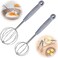 Pcs Dough Whisk for Cooking 2 Sizes Stainless Steel Wire Hand Whisk Spherical Non Stick Egg Beater for Blending Whisking Batter Chocolate Cream Jam Corn batter Meat Sauce Dishwasher Safe
