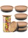 6 Pack Regular Mouth Wooden Storage Lids Set, Airtight Acacia Wood Canning Jar Lids with Silicone Sealing Rings, Brown Wooden Lids Dishwasher Safe for Mason Jars, Candle Cups, Ceramic Storage Jar Lid