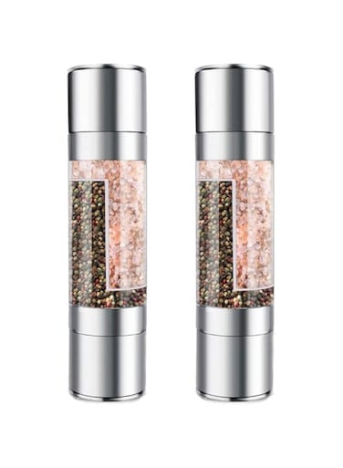 Salt and Pepper Grinder, 2 in 1Salt and Pepper Mill Sea Salt Grinder Black Pepper Crusher Spice Grinder Mill