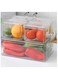 5-Piece Transparent Plastic Fridge Organizer Fruit Storage Container Set with Drainage for Food Preservation