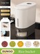 Rice Dispenser, Large Dry Food Storage Box, Sealed Grain Dispenser Food Storage Container With Lid, Measuring Cup And Insect Repellent Box, Food Dispenser Kitchen, Store Rice, Beans, Grains, Small Dry Food, Suitable For Home Kitchen Food Storage, Black And White