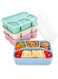 4 Pack Bento Lunch Box, Four Compartment Lunchable Container Reusable Lunch Containers for Kids, Adult, Meal Prep Food Containers Box with Lids for School, Work and Travel with Forks and Spoons