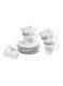 12-Piece Square Cup And Saucer Set White 220ml