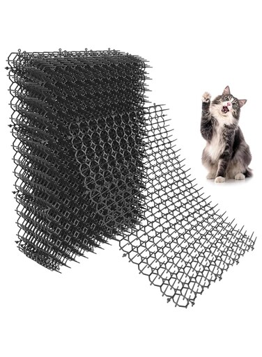 THE WHITE SHOP Cat Spike Mat, Cat Deterrent Scat Mat 16 X 13 Inch with Spikes Cat Repellent Indoor Outdoor Mat Cat Dog for All Season (10 Pack)