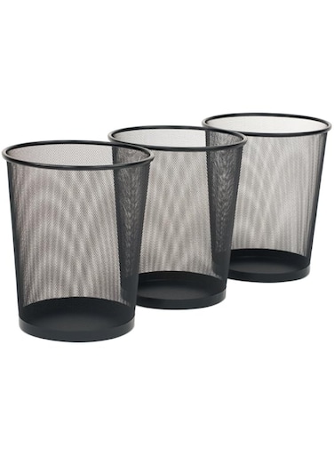 Big Christmas Gift Round Mash Waste Basket Trash Can Recycling Bin, Pack of 3