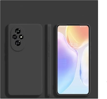 Case for Honor 200 5G 2024, Liquid Gel Rubber Bumper Case with Soft Microfiber Lining Cushion Slim Hard Shell Shockproof Protective Cover for Honor 200 5G (Black)