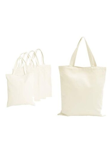 25-Piece Cotton Tote Bags White 42x38cm