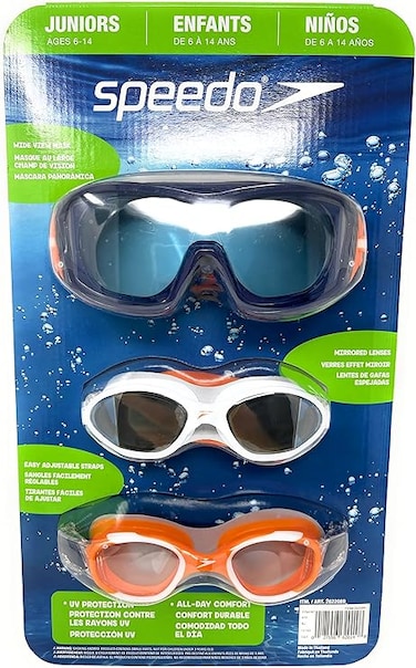 Speedo Junior Swim Goggles 3-Pack, Multi-Color &amp; Shape - Variety Pack