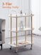 Cart, 3 Tier Utility Cart Mobile Storage Shelves Rolling Kitchen Cart with Handle and Wheels Multifunctional Storage Trolley Cart for Bathroom Living Room Office (3 Tier, BC666-white)