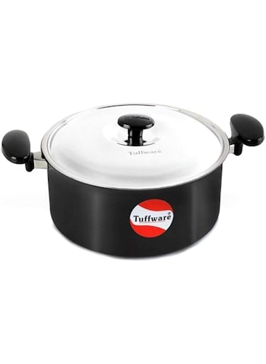 Tuffware Hard Anodised Casserole With Lid - 1.25 litre, Black