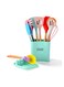13 Pcs Silicone Cooking Utensil Set, Spatulas Nonstick Heat Resistant Cookware Set, Wooden Handle with Storage Bucket Multicolour