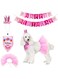ADOGGYGO Dog Birthday Hat Bandana Girl - Pet Birthday Party Supplies - Pink Dog Tutu Hat Scarf Banner Set for Medium Large Dogs (Large)