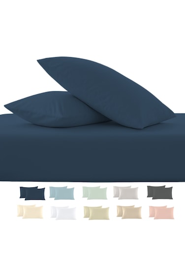 Scape Linen 600 Thread Count Egyption Cotton 2 Pillowcases Set (Standard, Dark Denim)