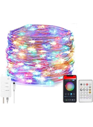 aecera String Light,Remote Control,16Million RGB Color,Dimmable,Waterproof USB Copper Wire LED Light for Bedroom, Patio, Wedding, Yard, Party, Garden,5Meter 50LED Lamp Beads