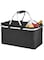 Angju Insulated Large Picnic Basket 35L- Strong Aluminum Frame Waterproof Lining Design for Easy Storage - Take it Camping, Picnicking, Lake Trips or Family Vacations - Keeps Food Cold -DHBlack
