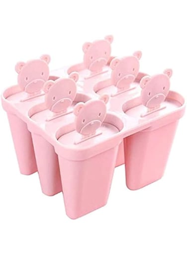 Ice Lolly Molds Maker Form DIY Cute 6 Cavity Bear Mold Popsicle Molds Yogurt Ice Box Fridge Frozen Ice Cream Tools