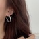 Temperament Ladies Light Luxury Pearl Double Layer Earrings Diamond Earrings, Specification:EH0820