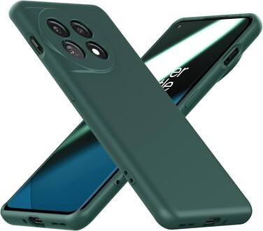 Case for OnePlus 11, Liquid Gel Rubber Bumper Case with Soft Microfiber Lining Cushion Slim Hard Shell Shockproof Protective Cover for OnePlus 11 5G 2023 (Green)