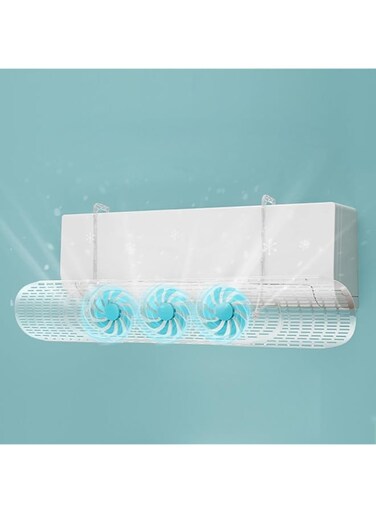 VAODO Retractable Air Conditioner Deflector, Air Conditioner Windshield with Fan Blades, Split AC Adjustable Flow Deflector, Wall-Mounted Universal, 63-95cm, Blue