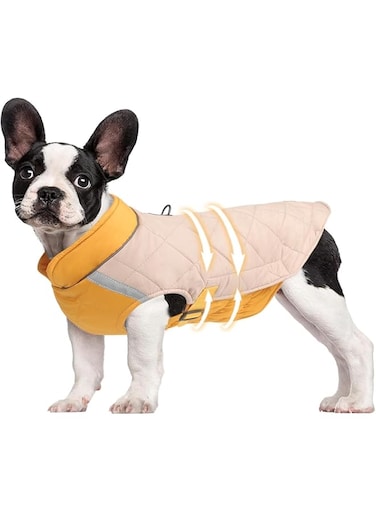 Dog Cold Weather Coat, Lightweight for Small to Medium Dogs, Suitable for Winter (Yellow, XX-Large)