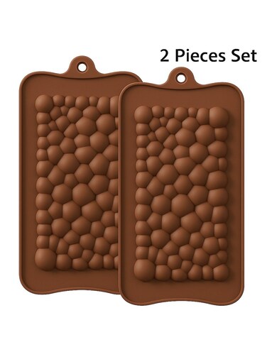 Chocolate Mold 2 Pieces Set &acirc;&euro;&ldquo; Non-Stick Bubble Design Reusable Silicone Baking Molds for Chocolate, Candy, Ice, Jelly &amp; Soap &acirc;&euro;&ldquo; Heat Resistant, Food Grade Flexible Mold