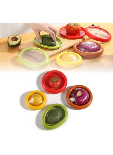 . Reusable Fruit Vegetable Storage Box Container with Lids for Fridge (Set of 4)