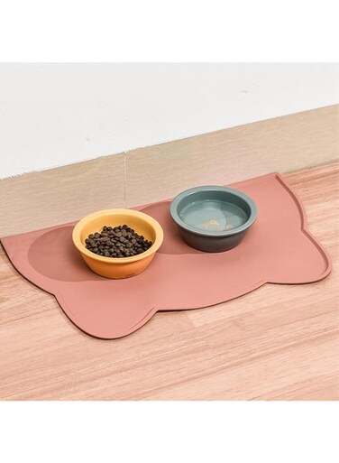 Cat Food Mat, Silicone Pet Feeding Mat for Floor Non-Skid Waterproof Dog Water Bowl Tray, Easy to Clean Pet Placemat