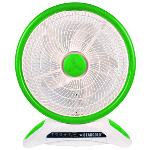 STARGOLD 14 Inch Rechargeable Table Fan With Remote Control And SMD LED Light, 3 Speed 40W Copper Motor For Home Office Bedroom, SG-4048