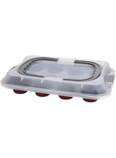 Tognana Sweet Cherry Mould 12 Muffins With Lid, Carbon Steel