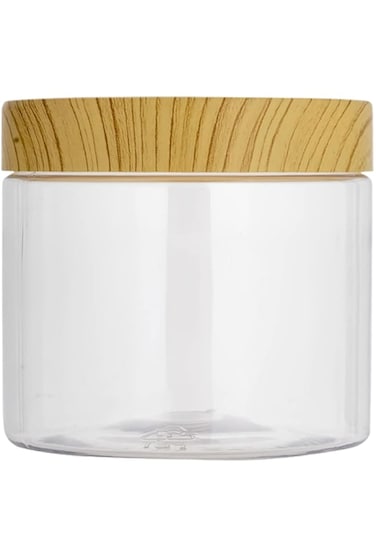 RoyalFord Round Air Tight PET Jar, 400ml Plastic Container, RF10506 Transparent Storage Jar BPA Free Container for Display, Pantry, Home &amp; Kitchen Storage, Clear